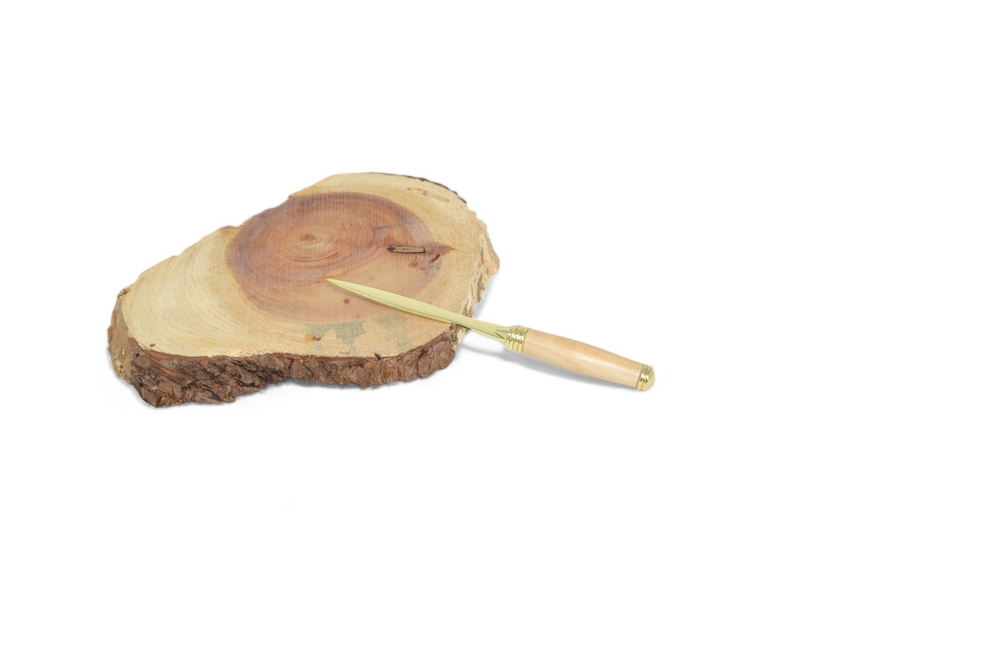 Holz Brieföffner Rosskastanie 24k vergoldet