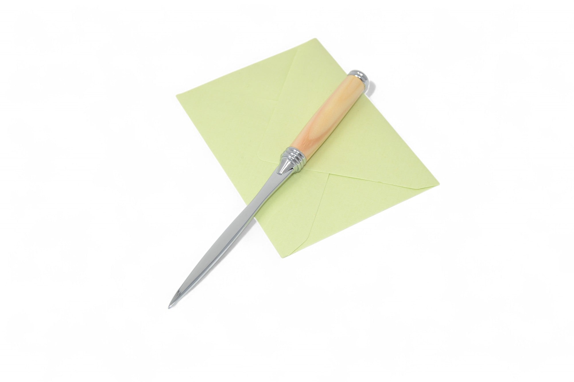 Holz Brieföffner Zirbe verchromt