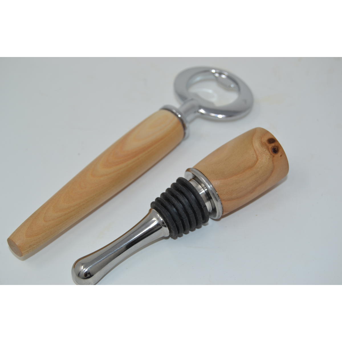 Holz Geschenkset Flaschenöffner & Weinstöpsel Kirschholz