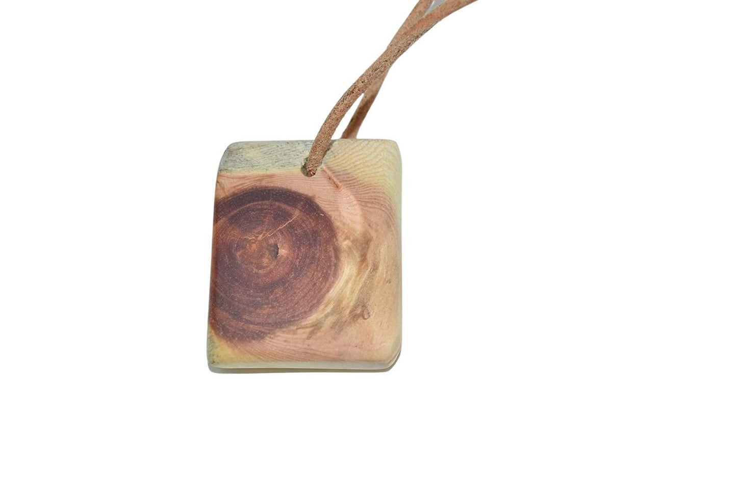 Holz Halskette aus Zirbenholz, rechteckig