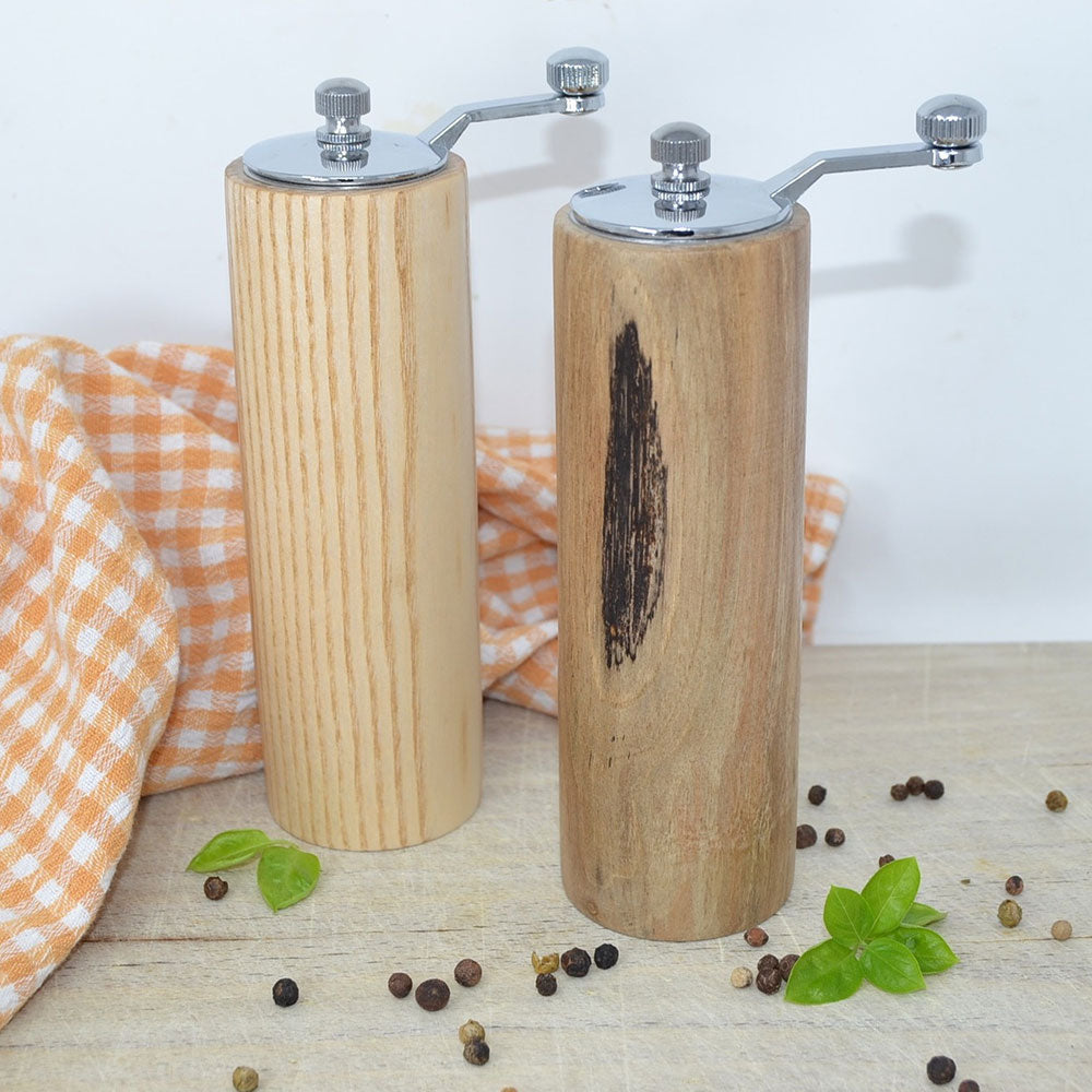 Holz Gewürzmühlen mit Kurbel