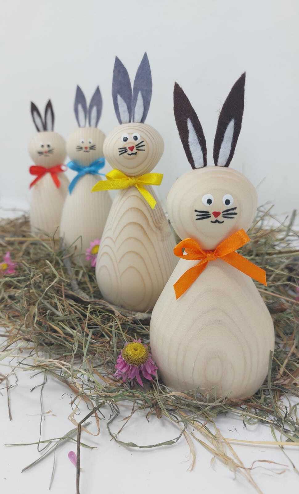Holz Osterhase handgemaltem Gesicht ca. 15 cm Höhe | Huizbirn