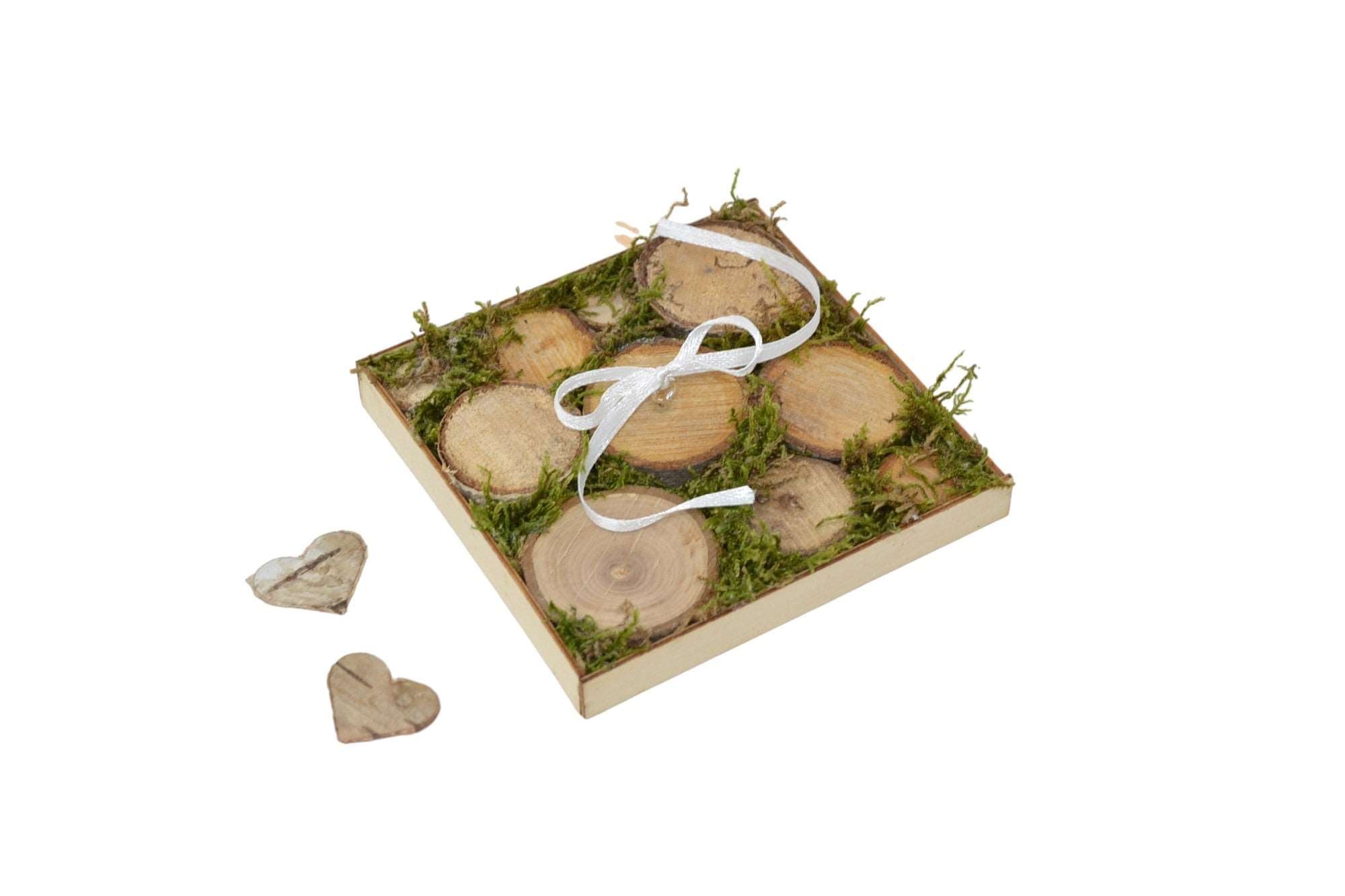 Holz Ringkissen 10x10 mit Moos