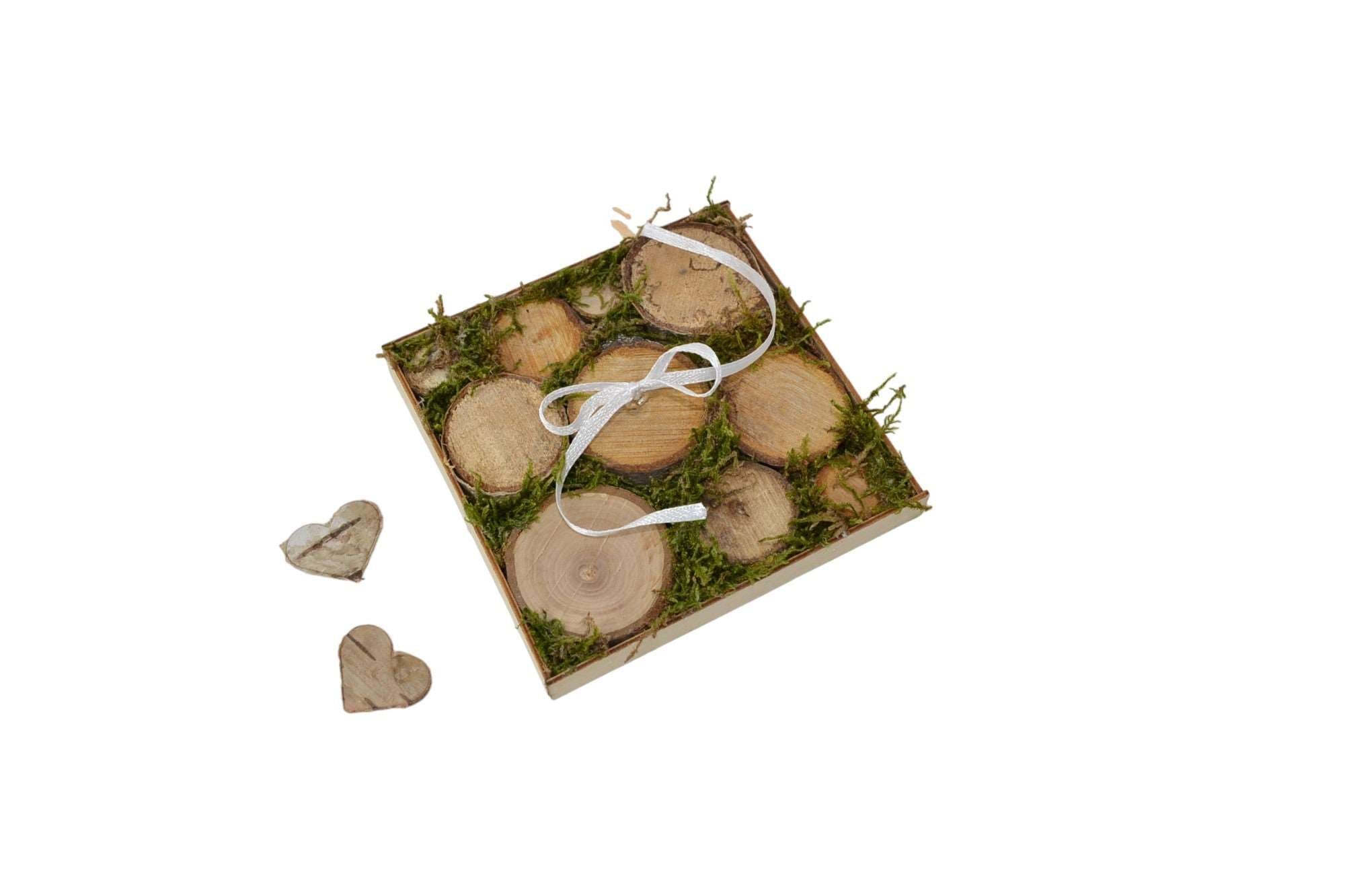 Holz Ringkissen 10x10 mit Moos