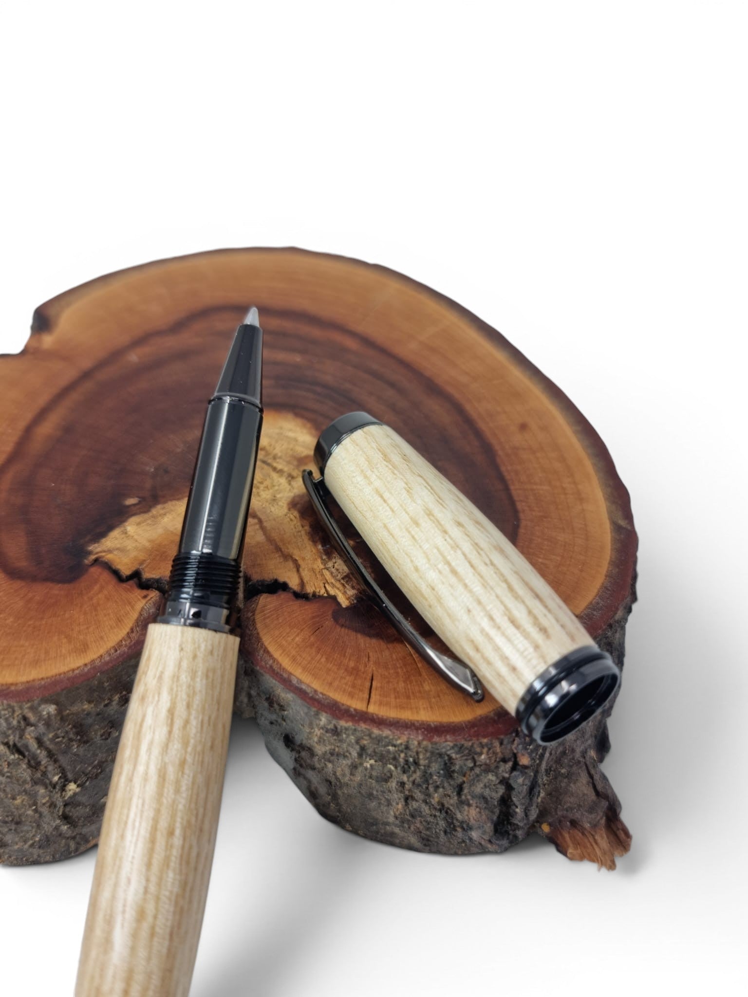 Holz Rollerpen Esche mit gun metallic