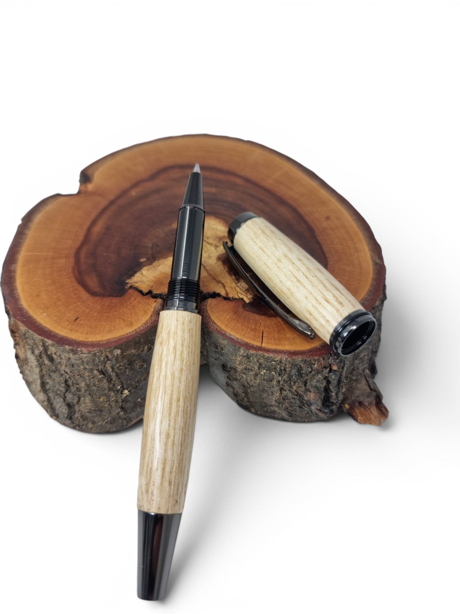 Holz Rollerpen Esche mit gun metallic