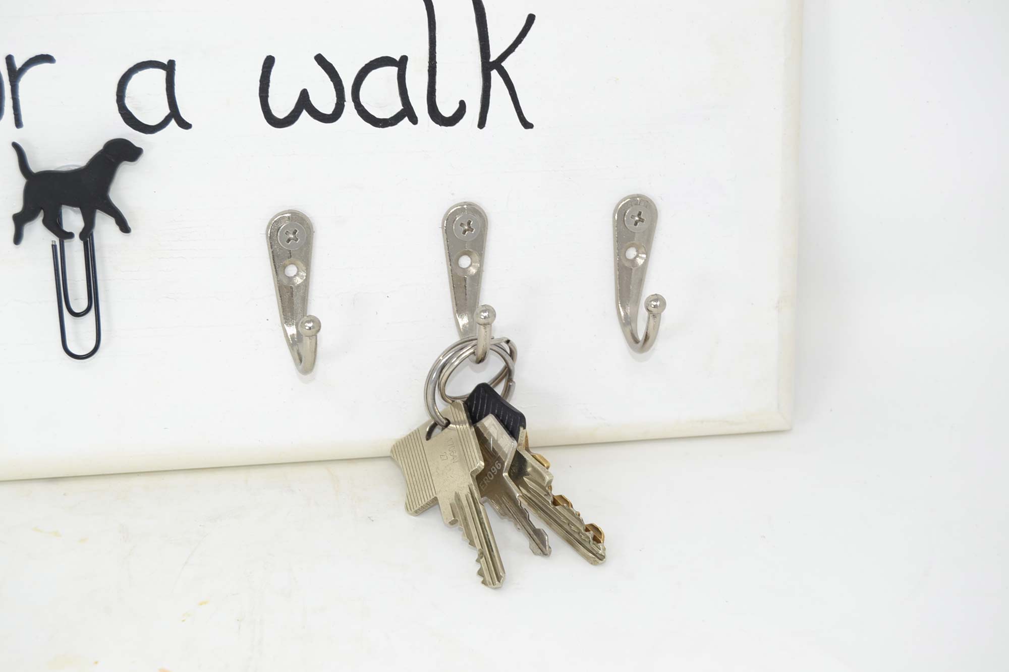 Holz Schlüsselbrett mit 6 Haken