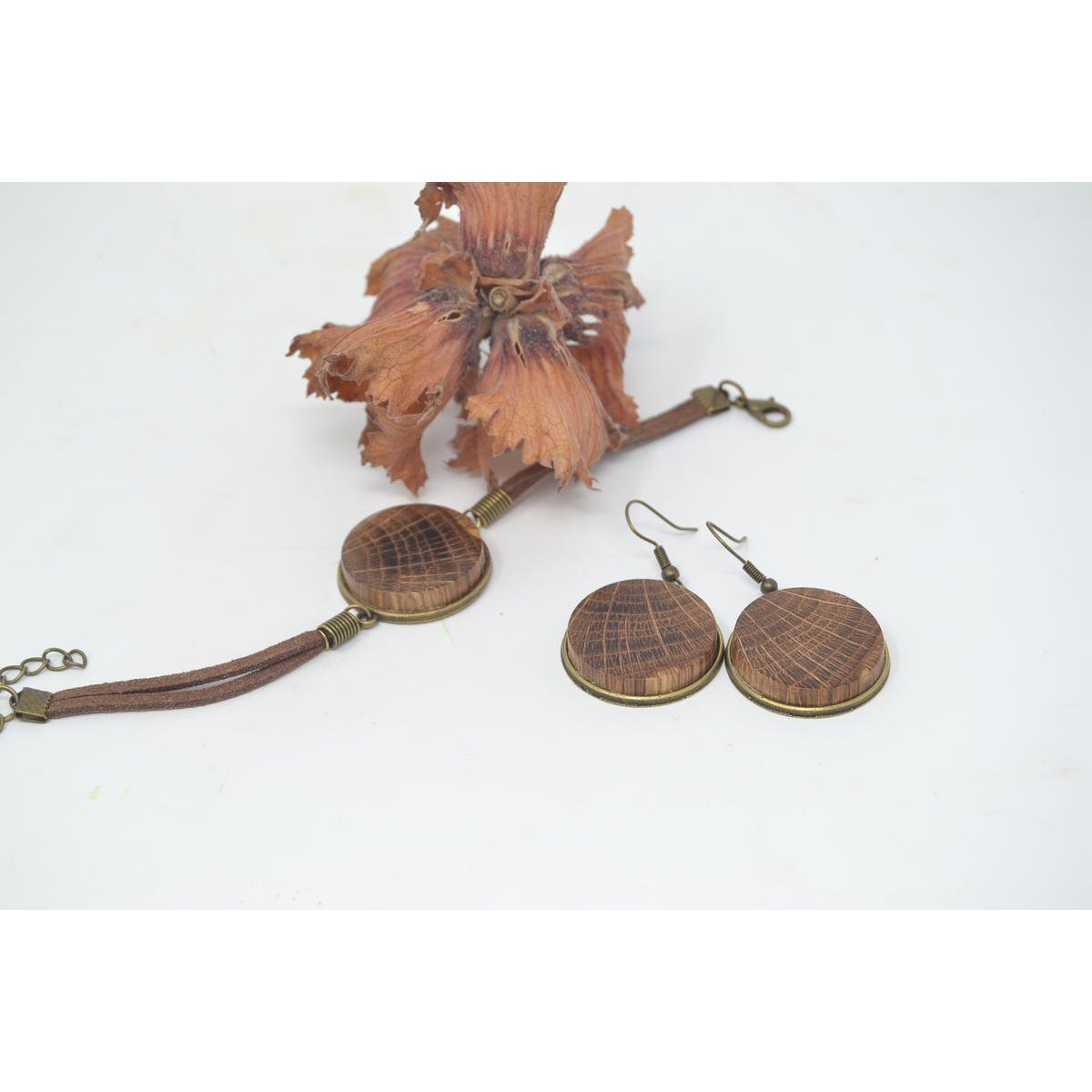 Holz Schmuckset aus Eichenholz