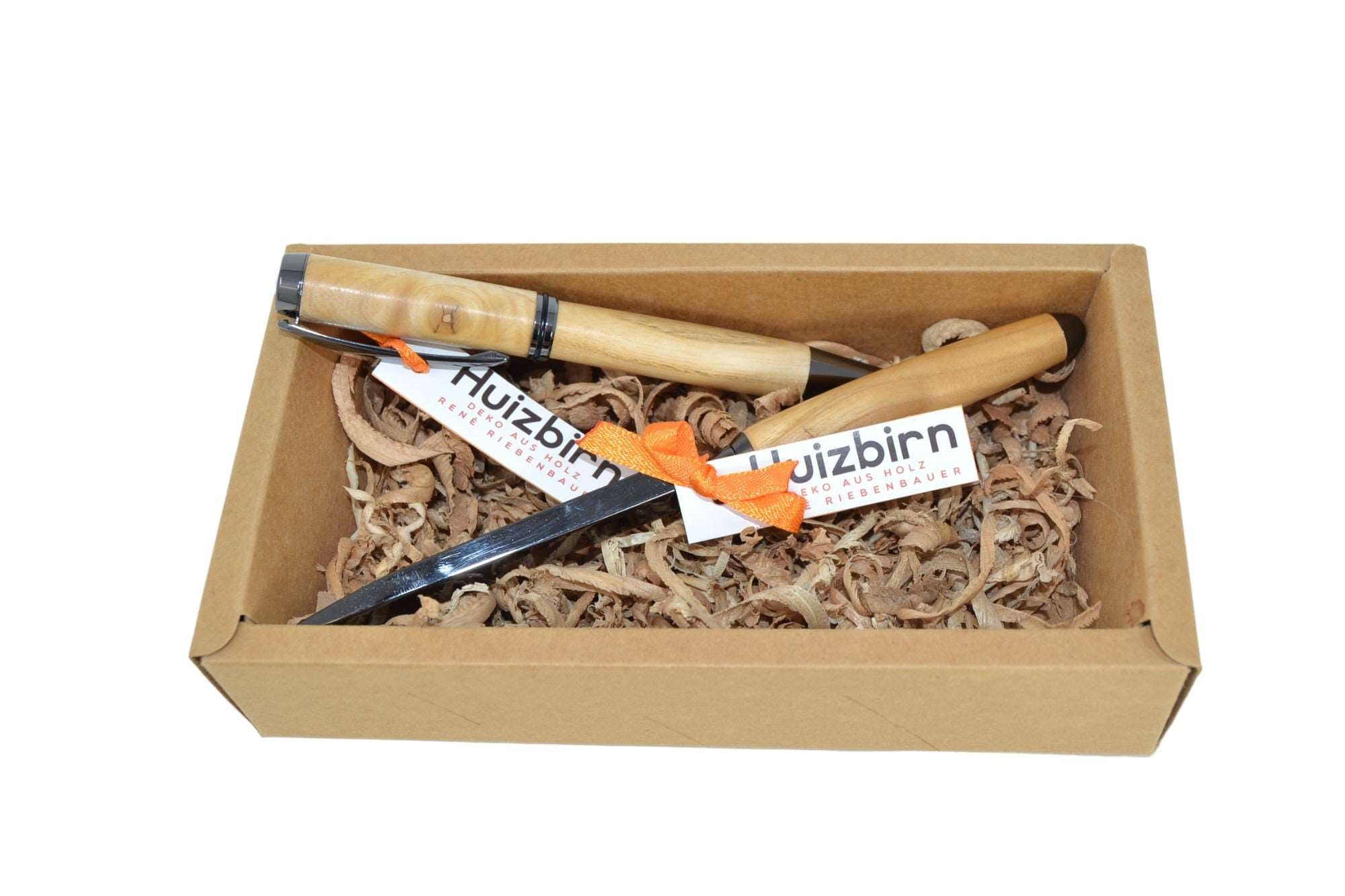 Holzschreibset mit Holzfüllfeder & Brieföffner aus Esche