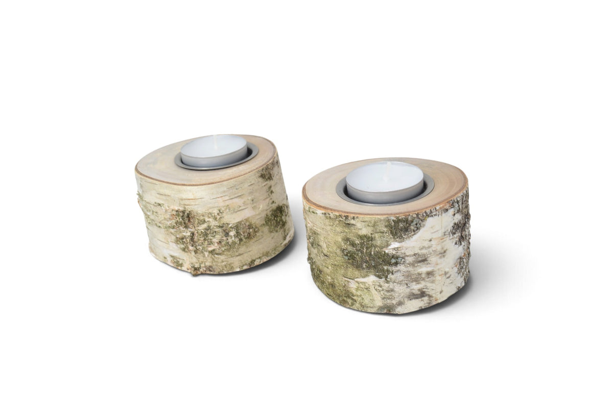 Holz Teelichter Birke