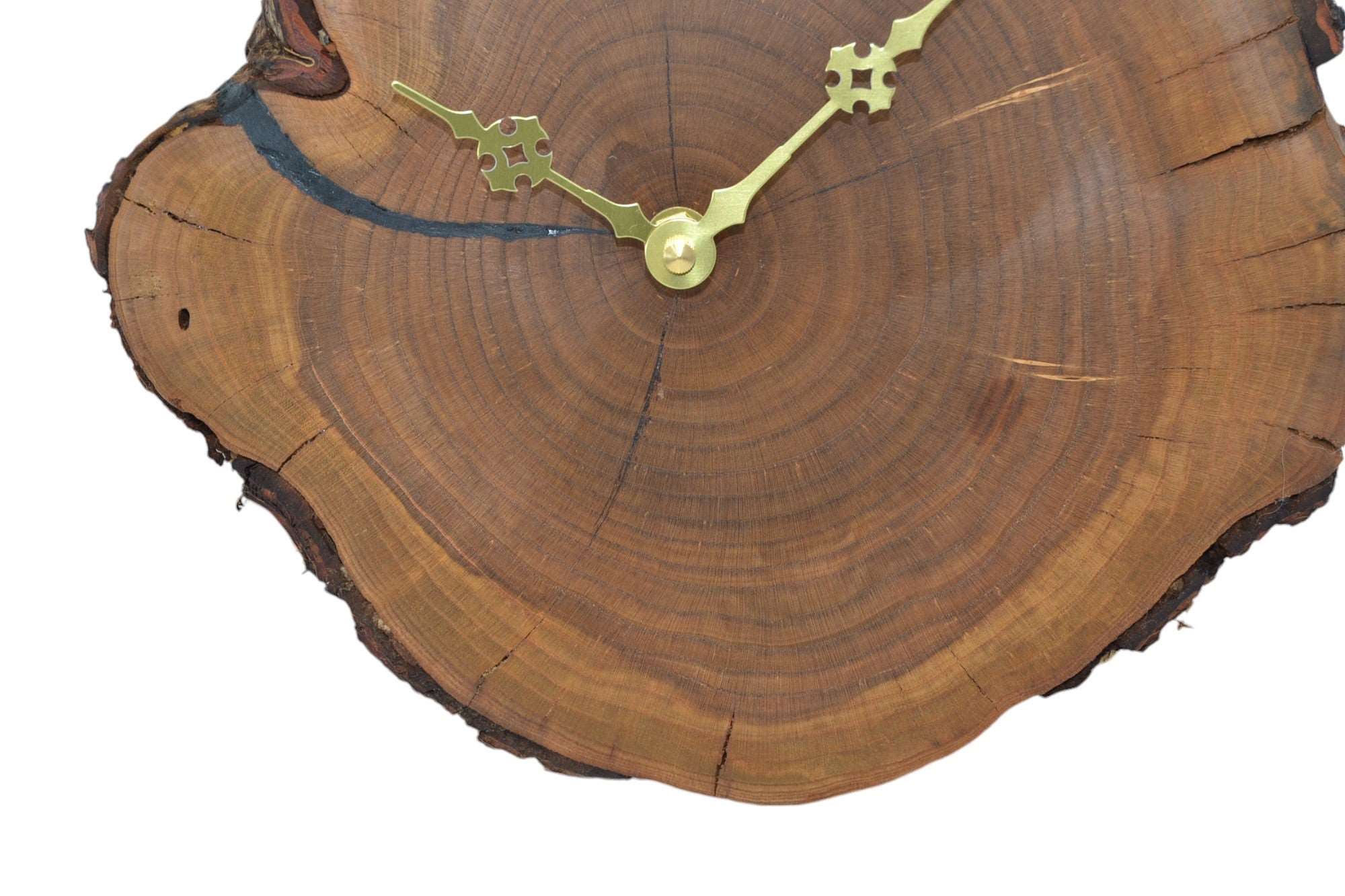 Holz Wanduhr aus Essigbaum 24x22 cm