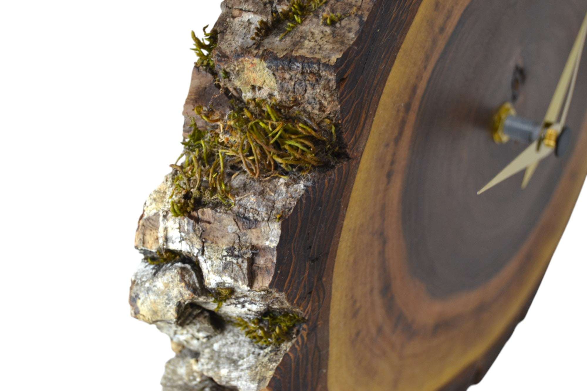 Holz Wanduhr mit Rinde