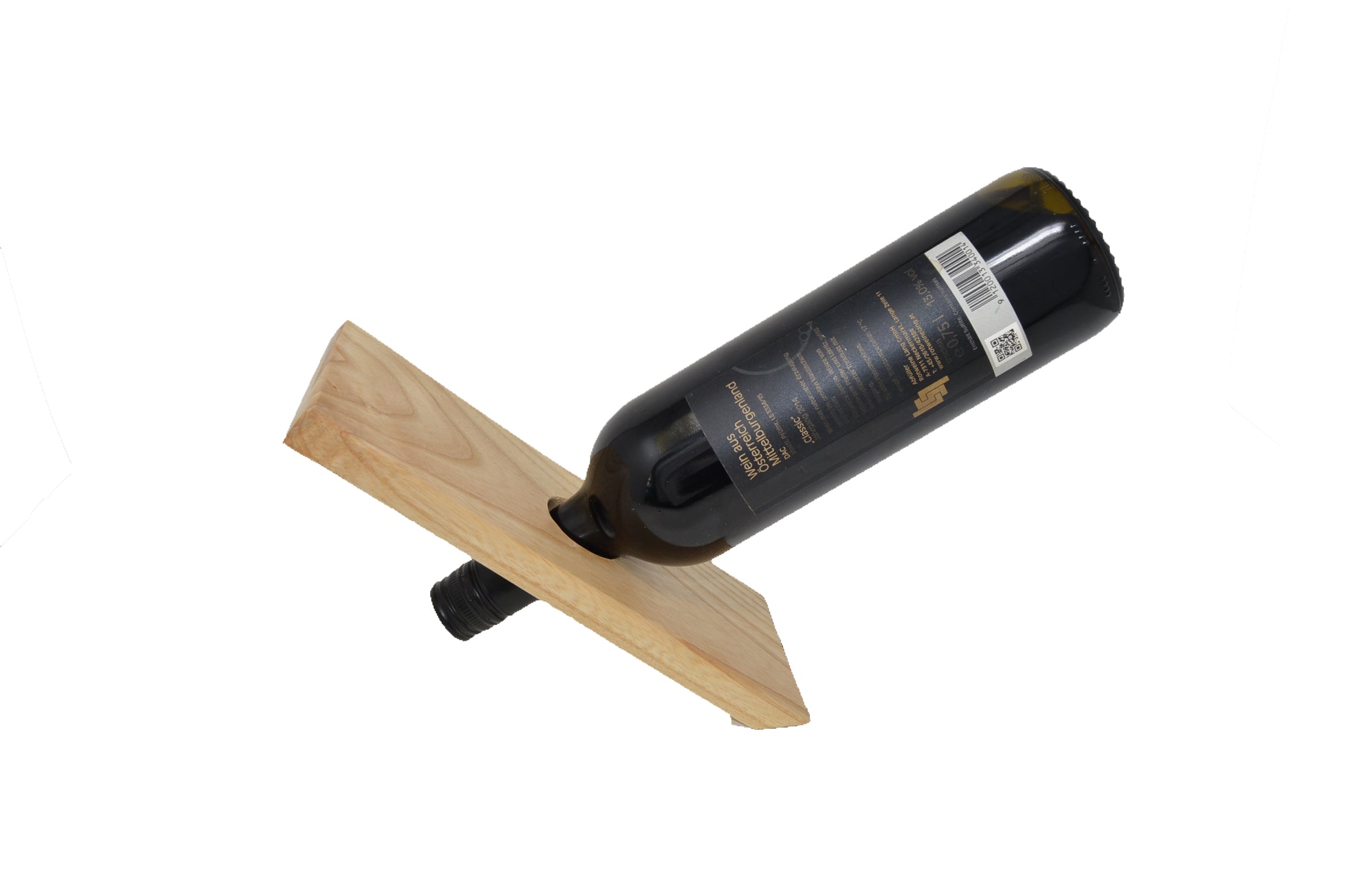 Schwebender Holz Weinständer aus Eschenholz