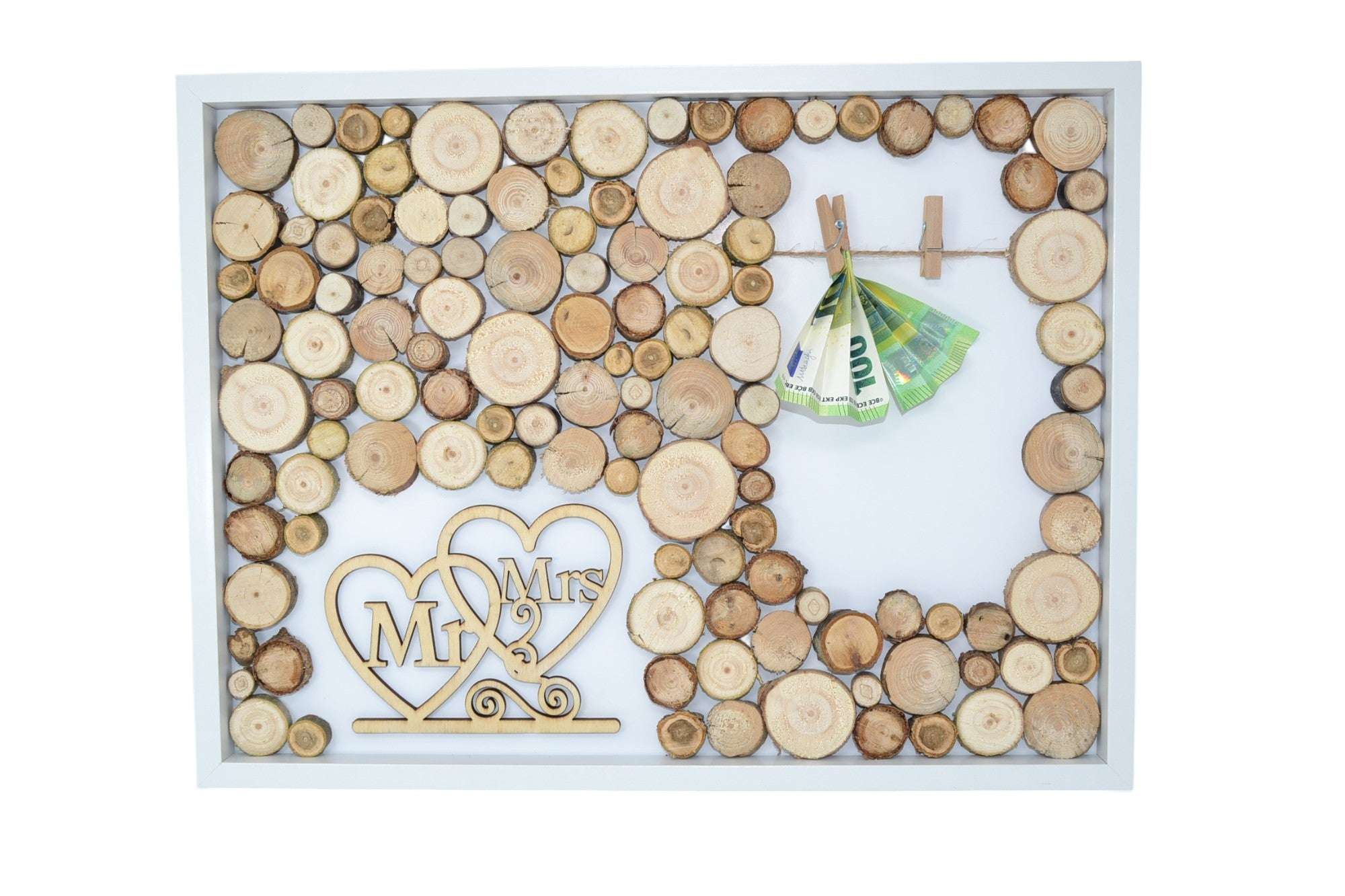 3D Holzbild Geldgeschenk "Mr. & Mrs."
