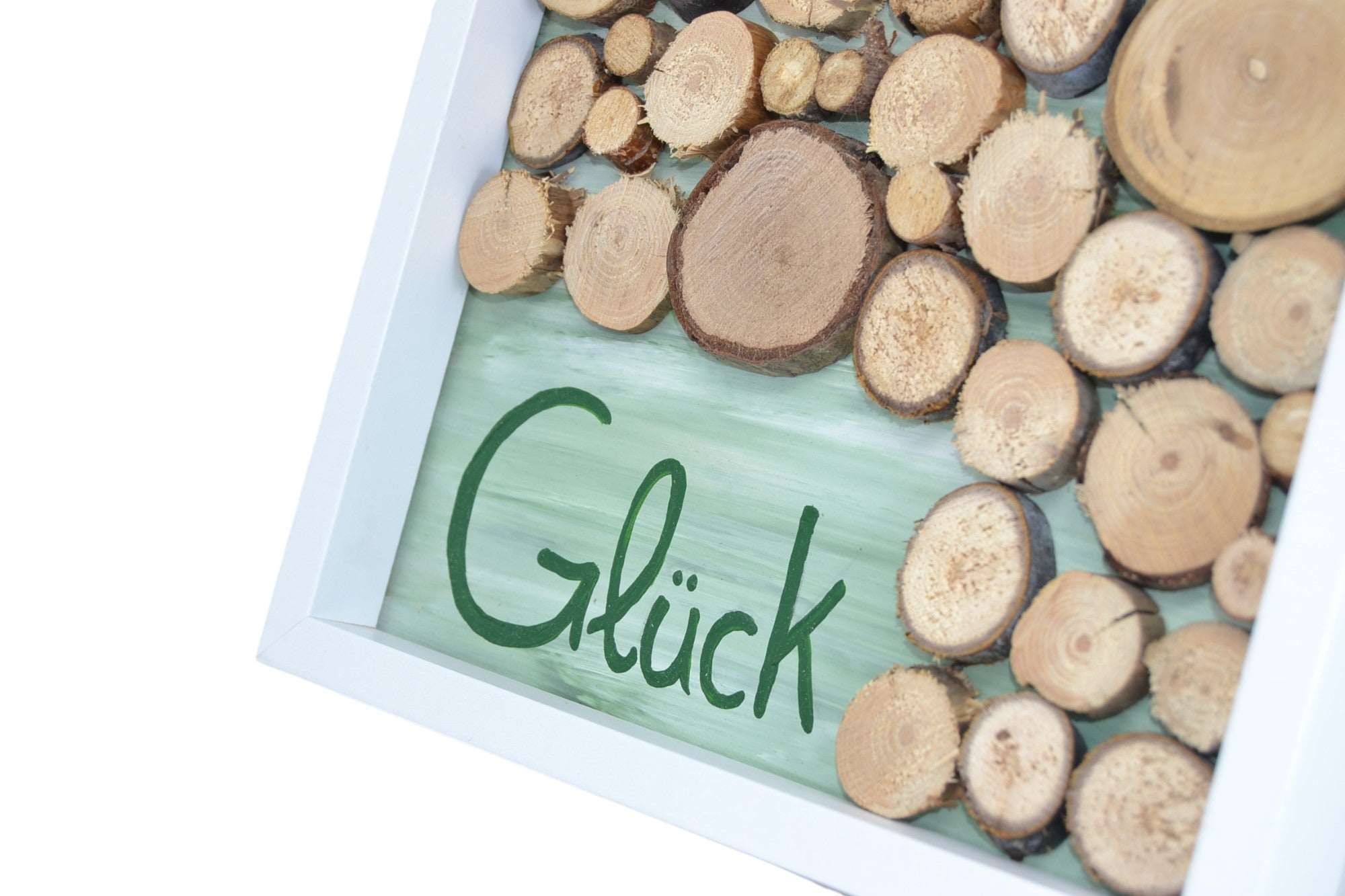 3D Holzbild "Glück" aus Baumscheiben