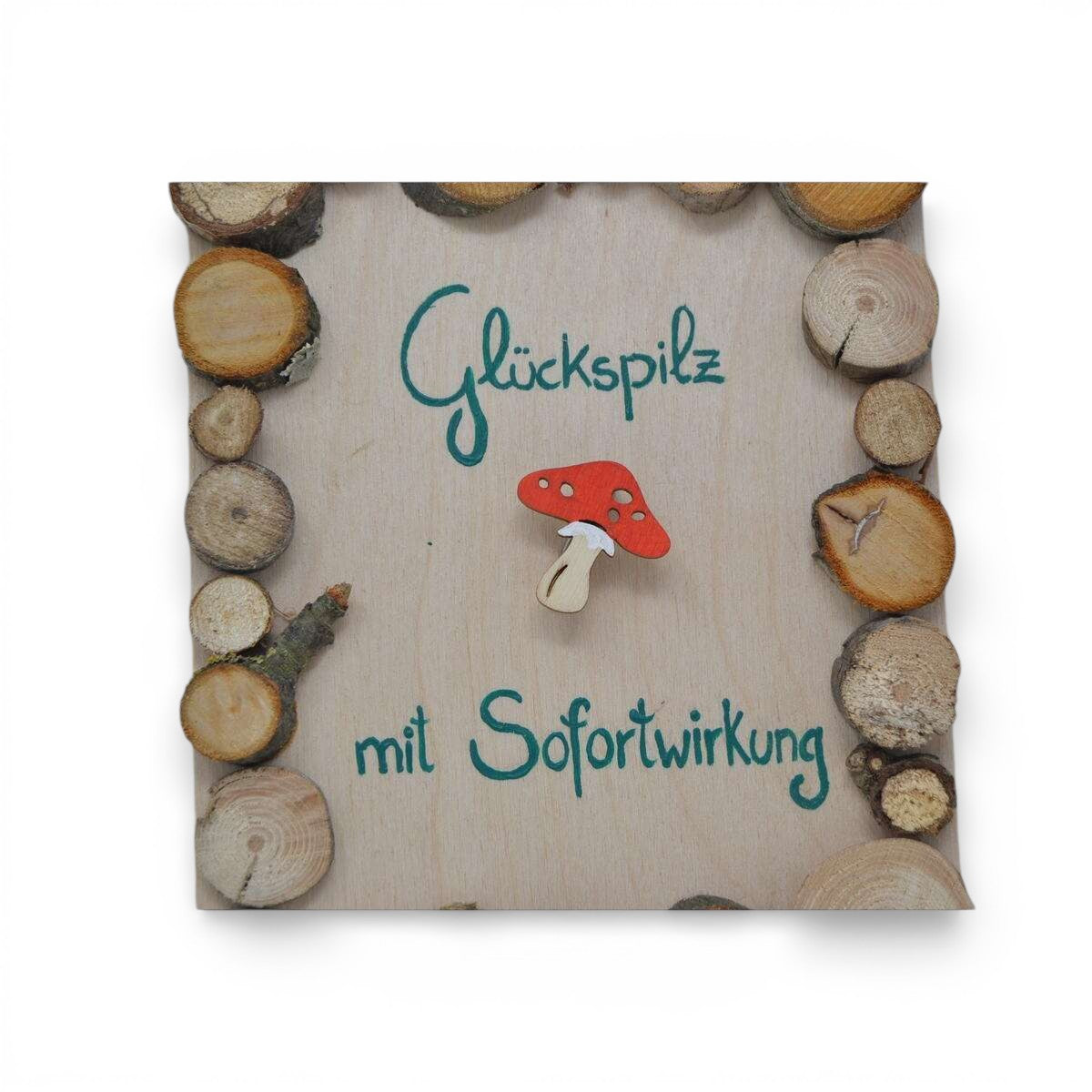Holzbild Glückspilz