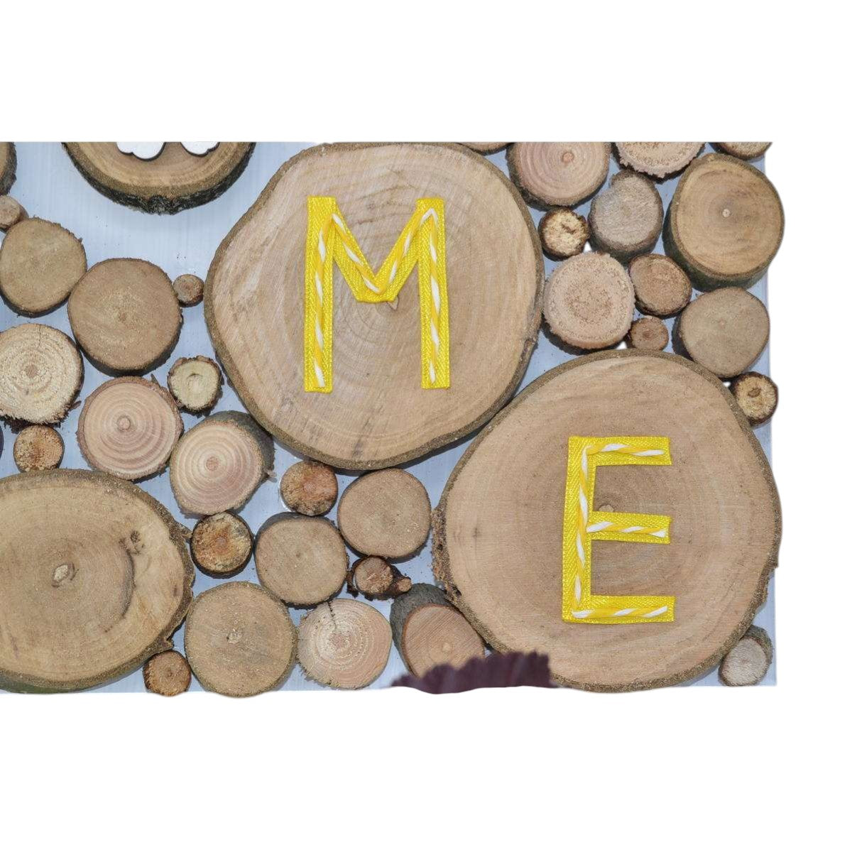 Holzbild "Home" Detailbild Schrift