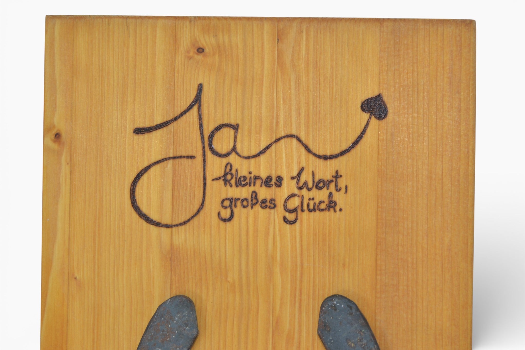 Hochzeitsgeschenk Verlobungsgeschenk Holzbild mit Hufeisen