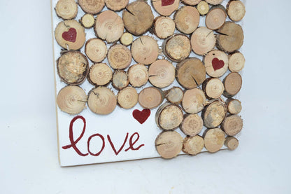 Holz Baumscheibenbild "Love"