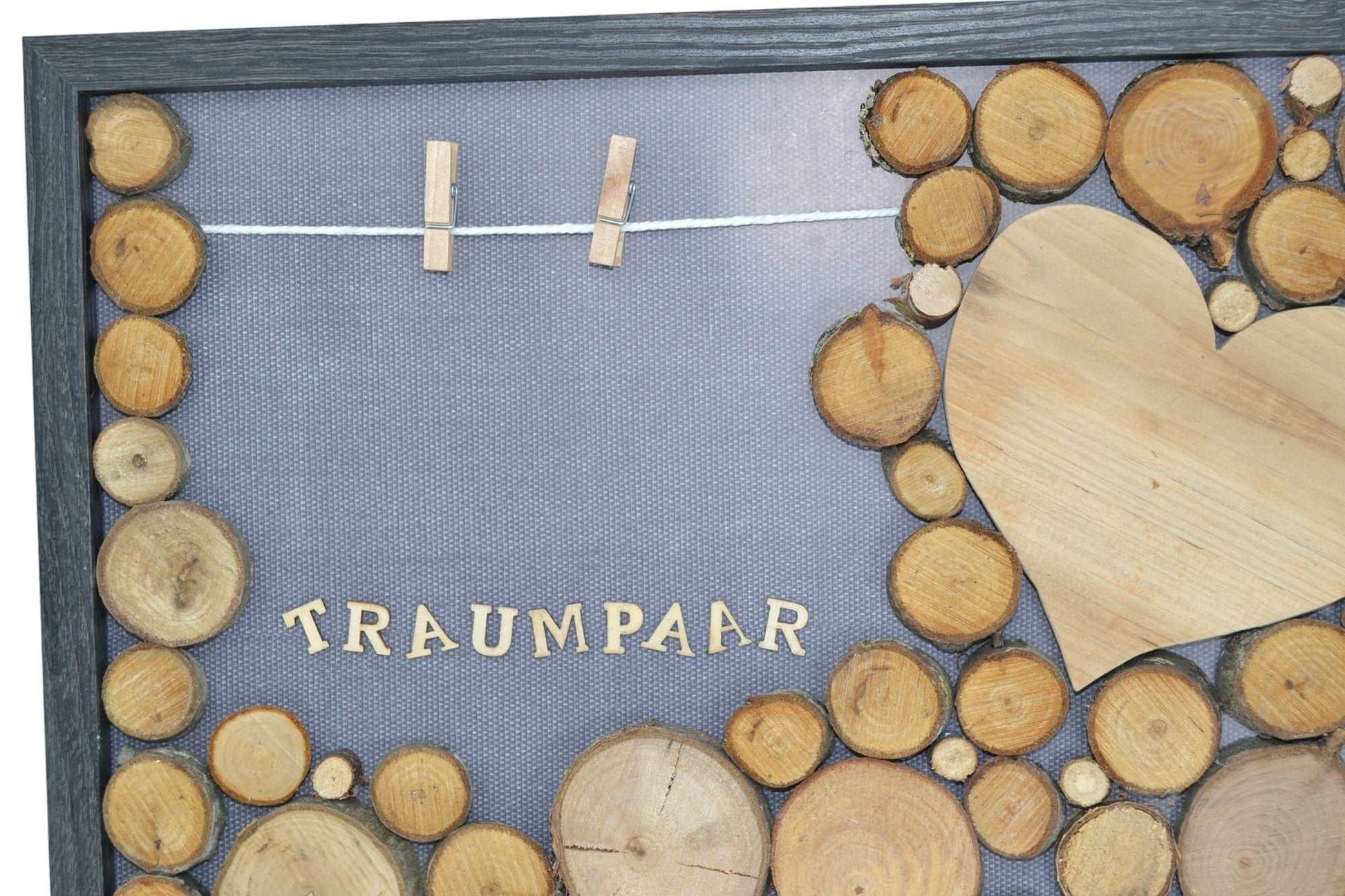 Holzbild Geldgeschenk mit Schriftzug "Traumpaar"