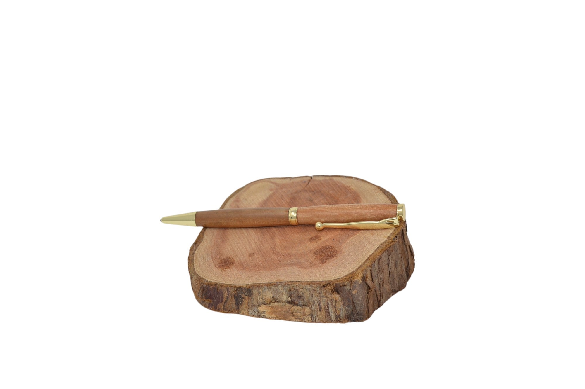 Holzkugelschreiber aus Birne, 24k vergoldet