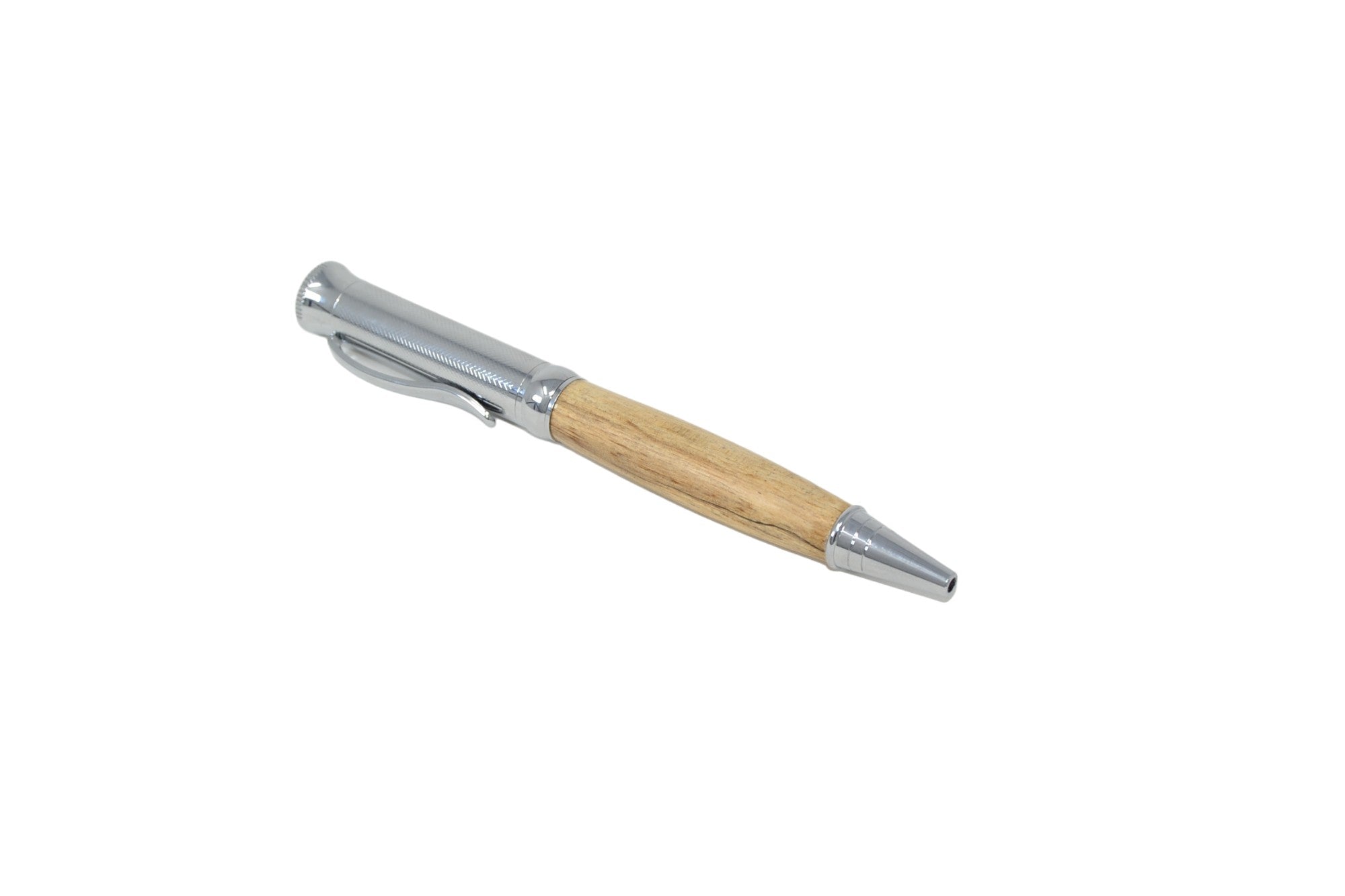Holzkugelschreiber gestockte Hainbuche silber