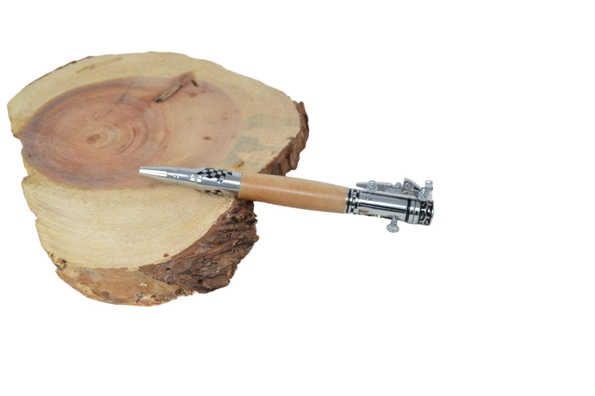 Holzkugelschreiber mit Rennauto