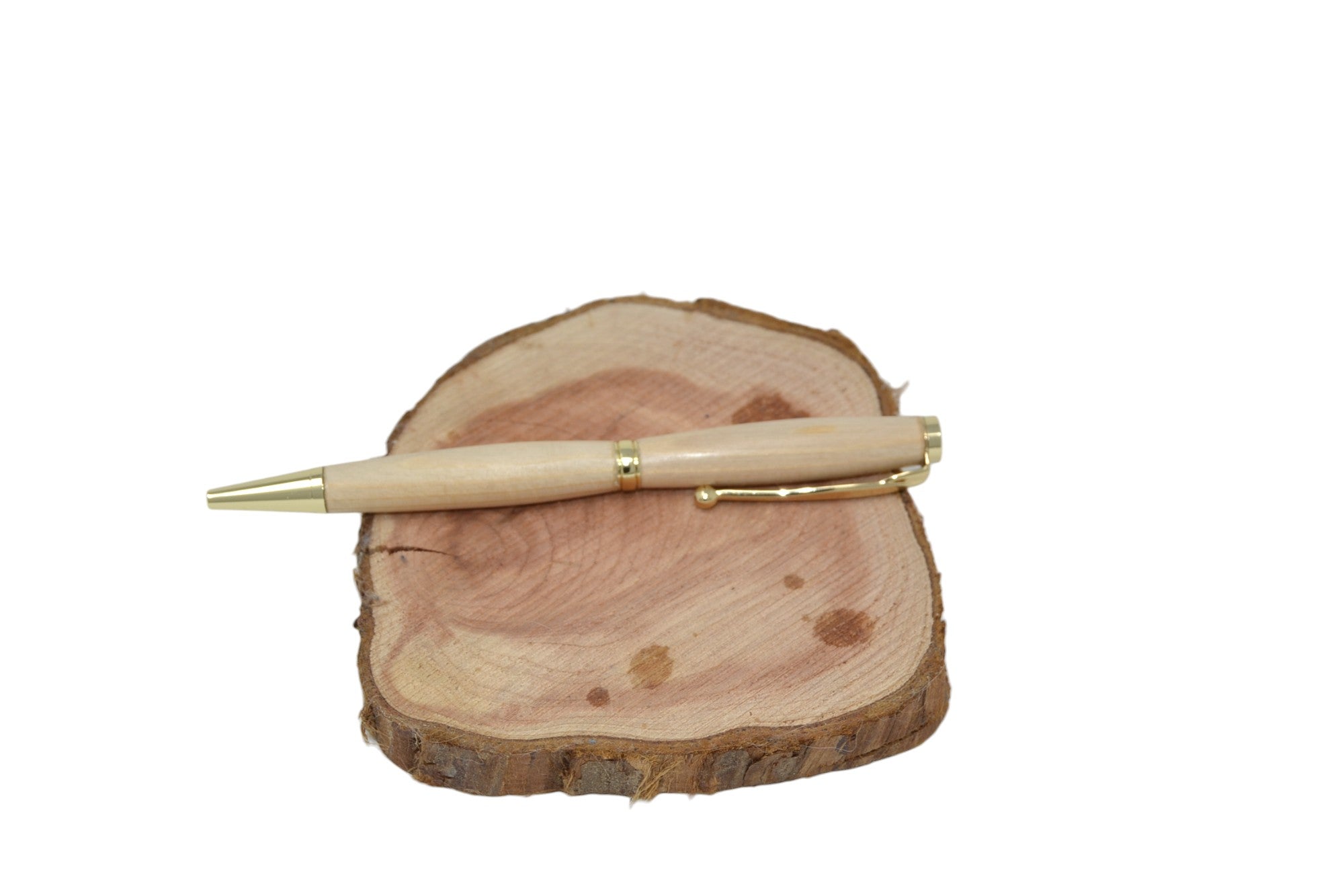 Holz Kugelschreiber aus Tannenholz mit 24k vergoldetem Bausatz