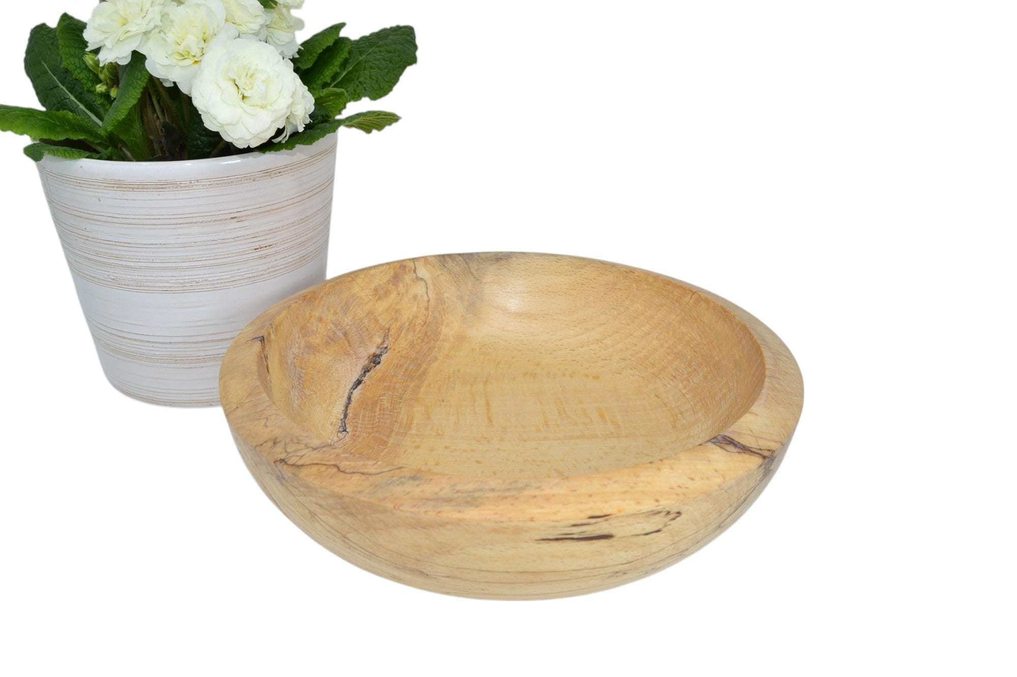Holzschale Obstschale Ø25x8 cm Buche gestockt Handarbeit
