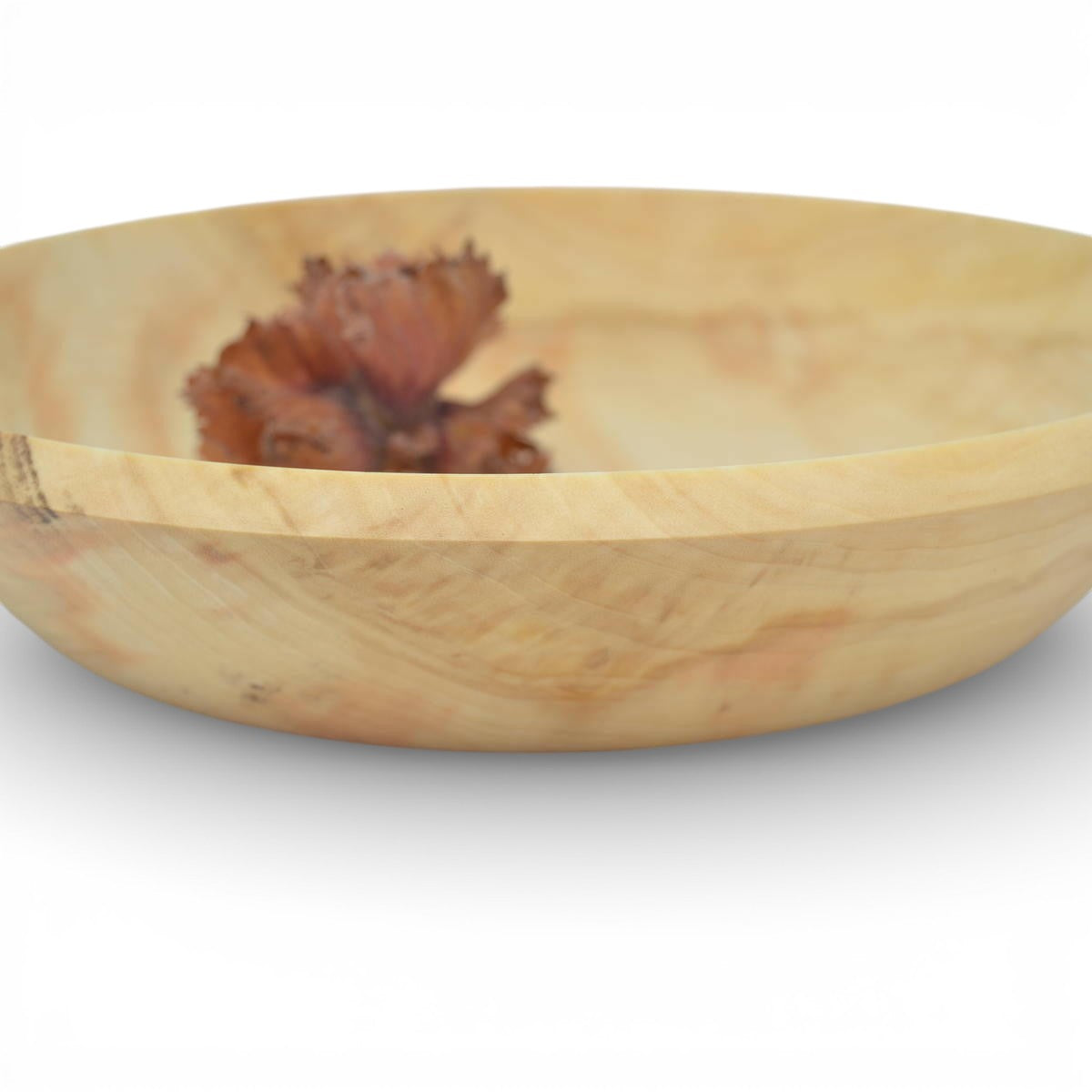 Holzschale aus Pappelholz mit Deko