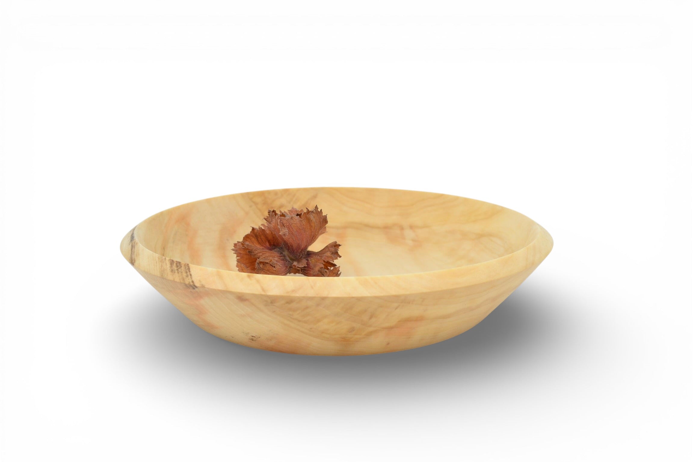 Holzschale aus Pappelholz mit Deko