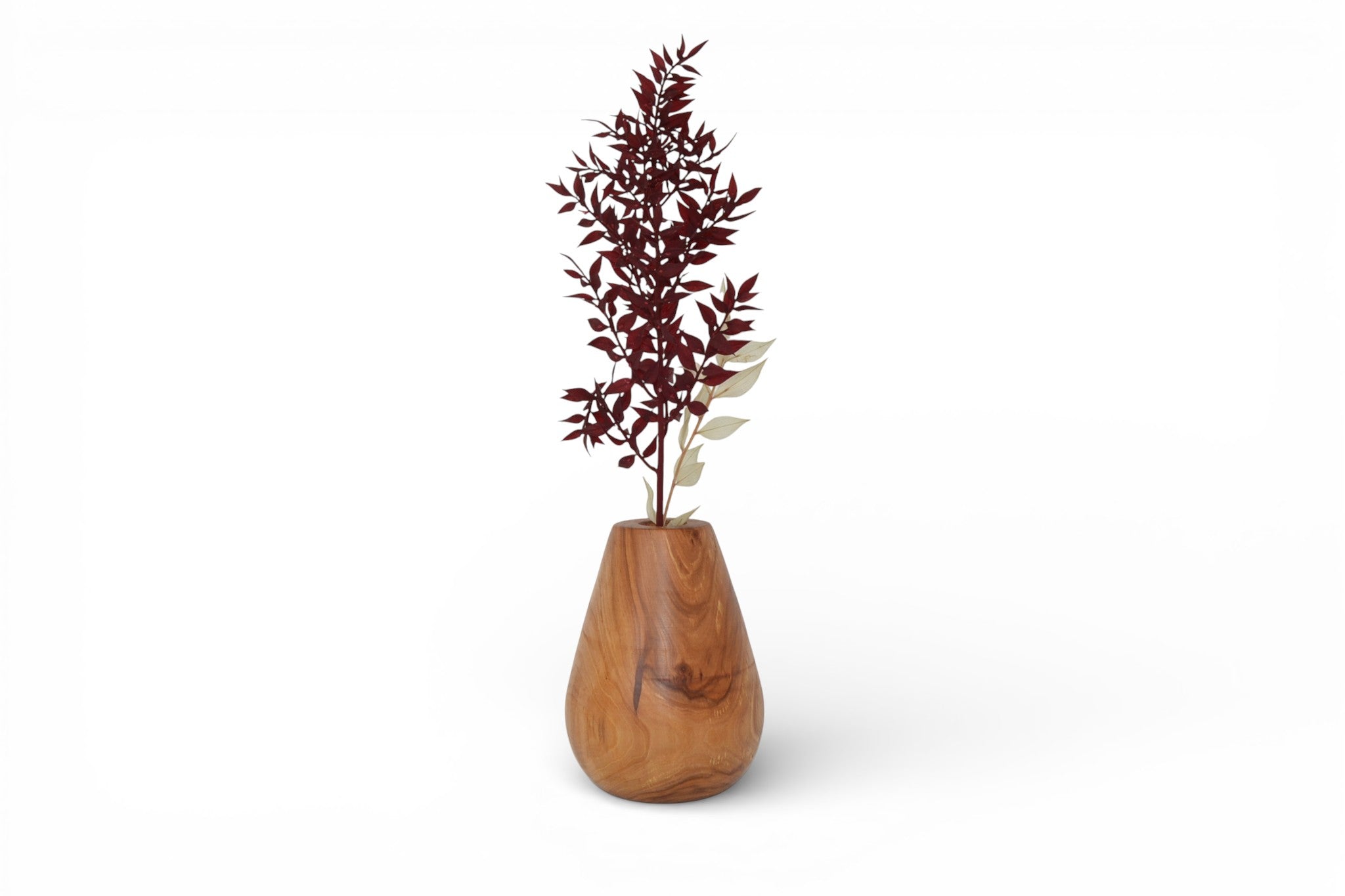 Holzvase Apfelholz 14 cm inkl. Glaseinsatz Handarbeit
