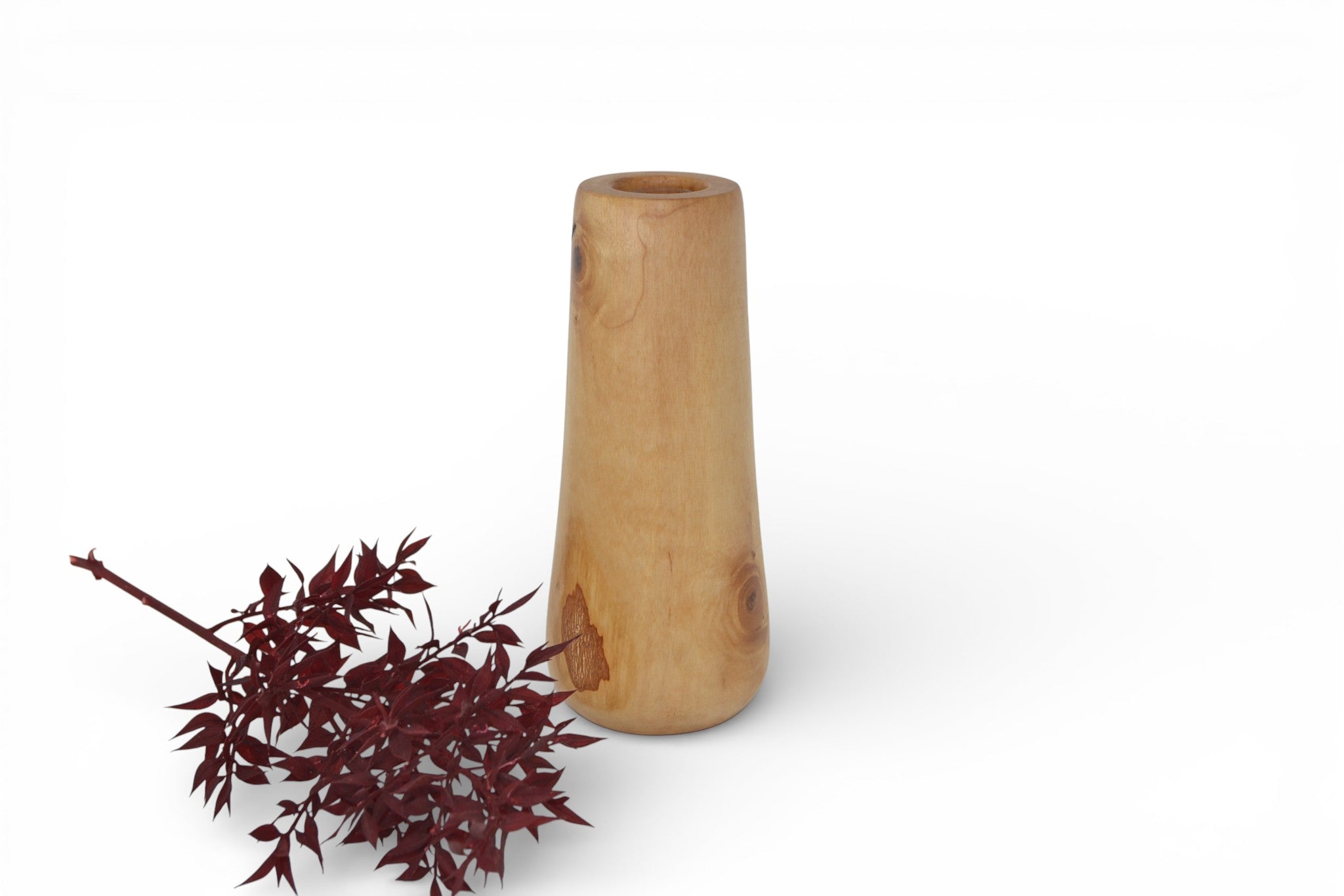 Holz Blumenvase Birke 70 cm Handarbeit