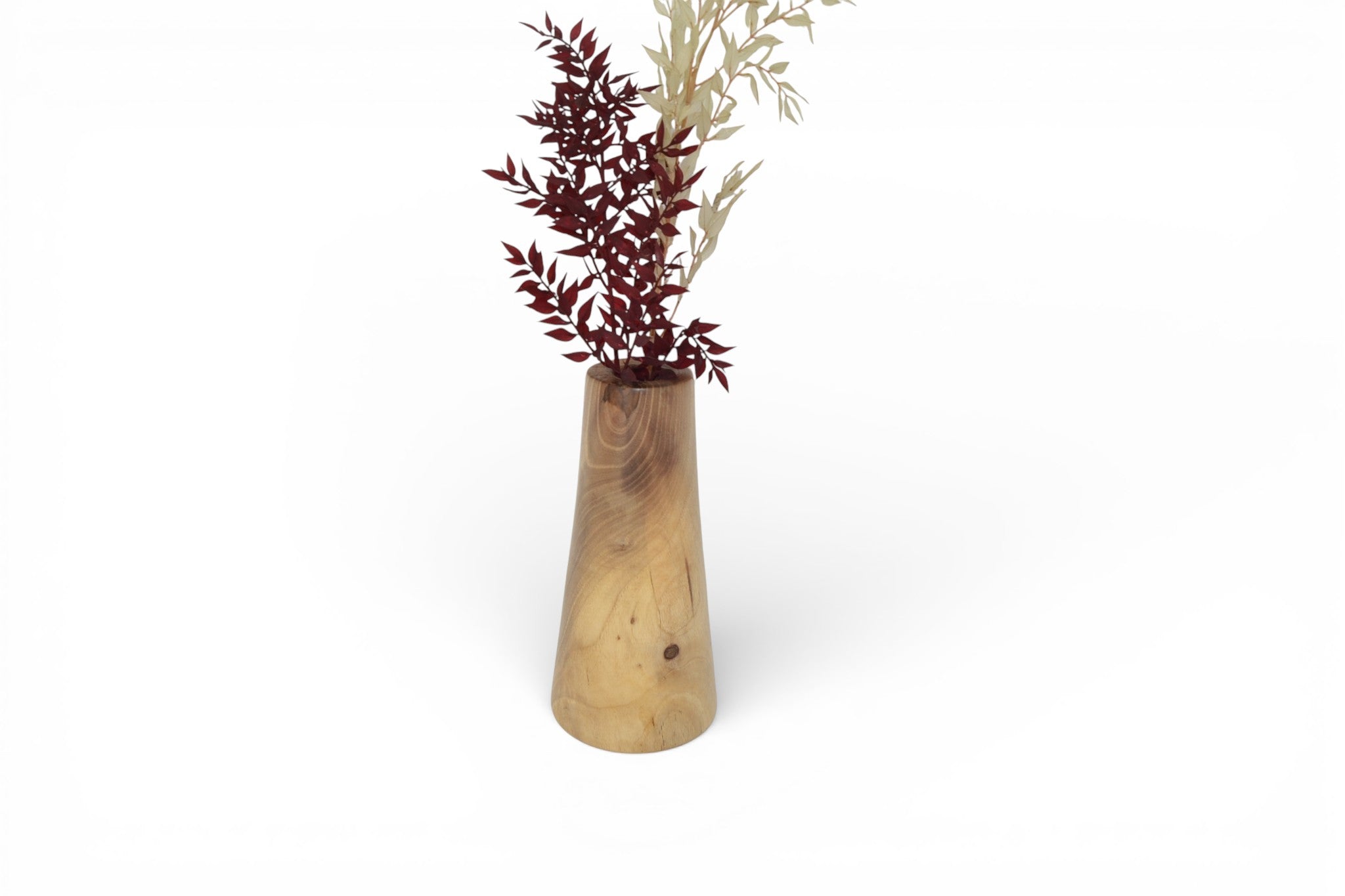 Holzvase Walnuss 22 cm Handarbeit Holz Blumenvase Unikat