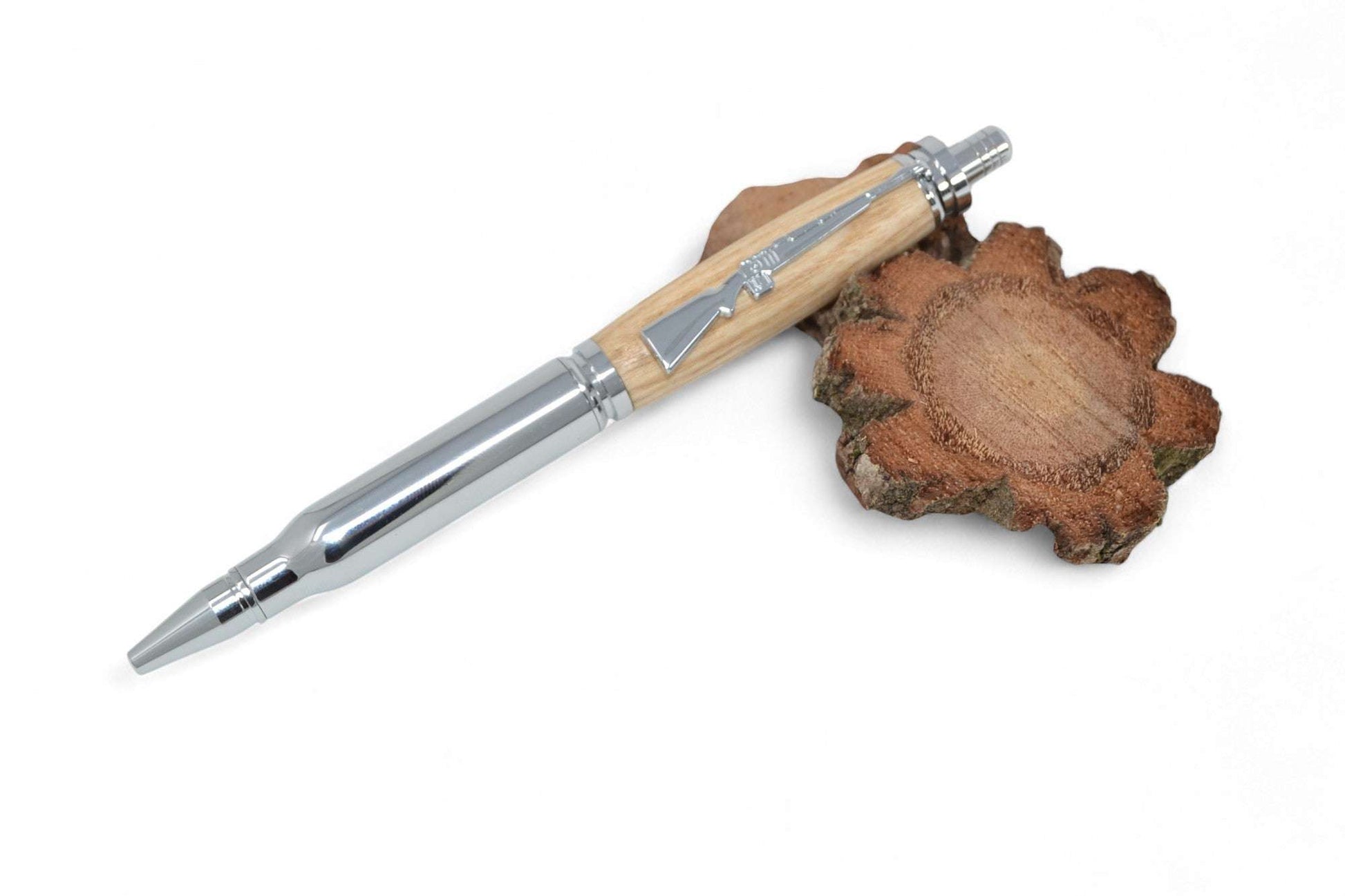 Klick Kugelschreiber Esche mit Gewehr Applikation