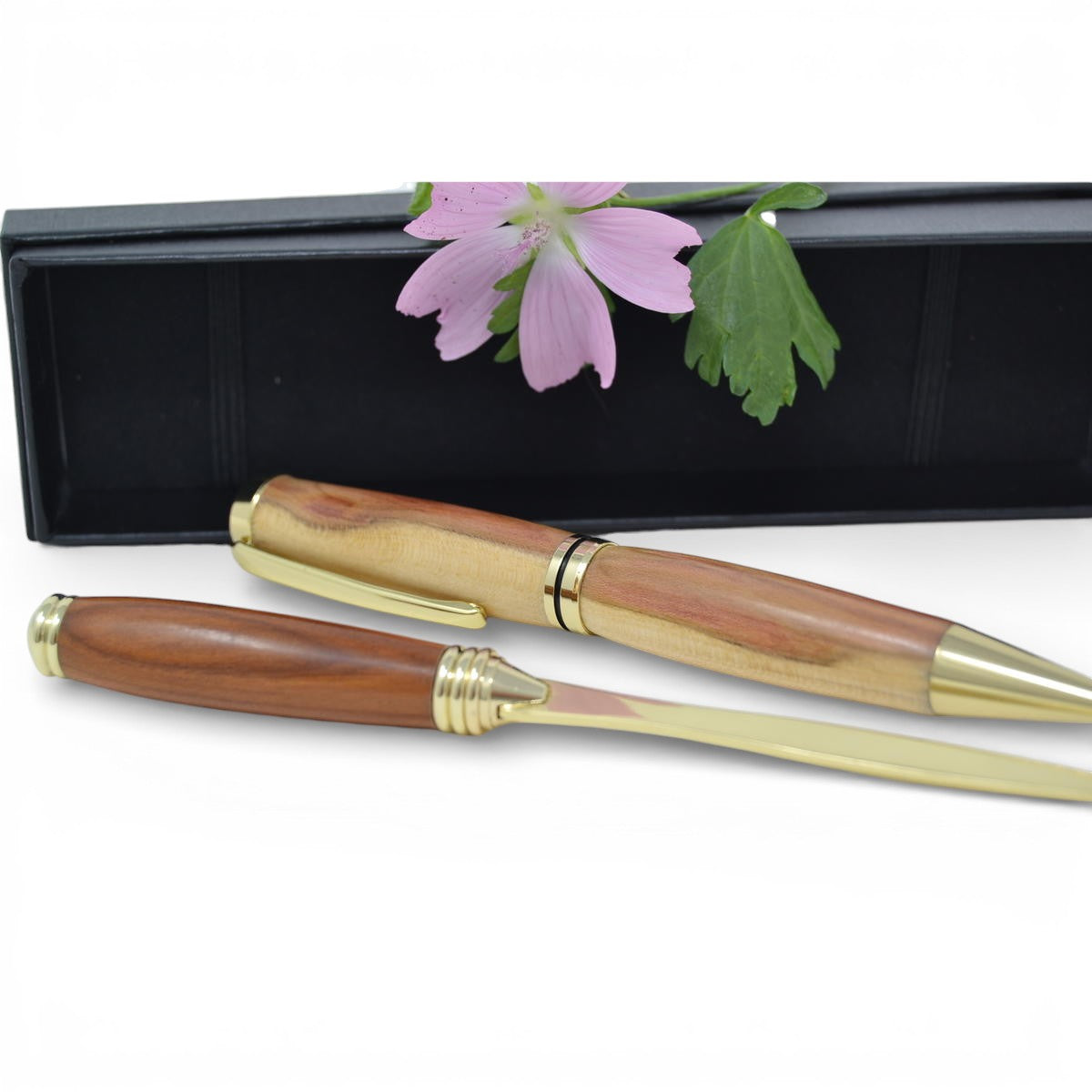 Holzkugelschreiber mit Brieföffner Set Geschenkset